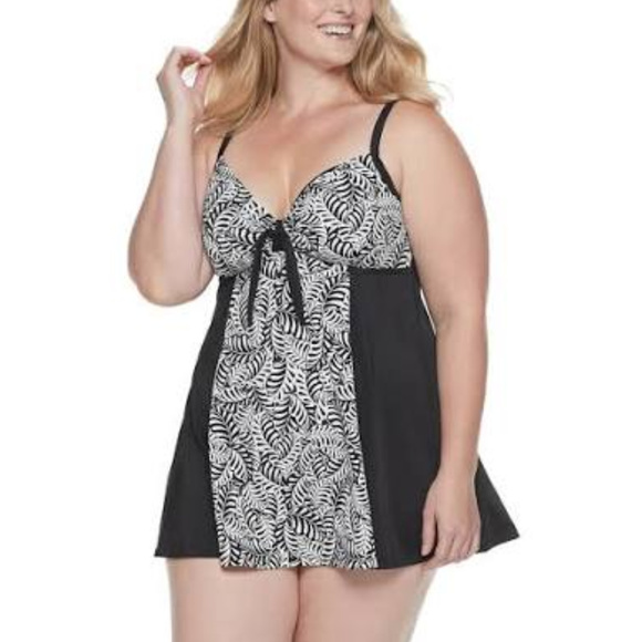 A Shore Fit Other - One Piece Swimsuit Dress Built in Bra Plus Size